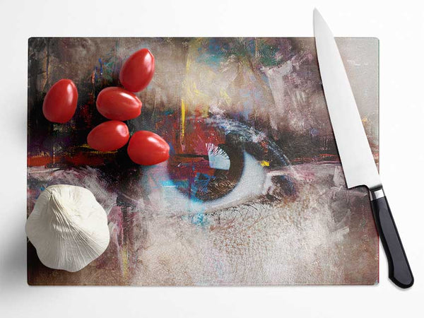 Abstract Painting and eye Glass Chopping Board