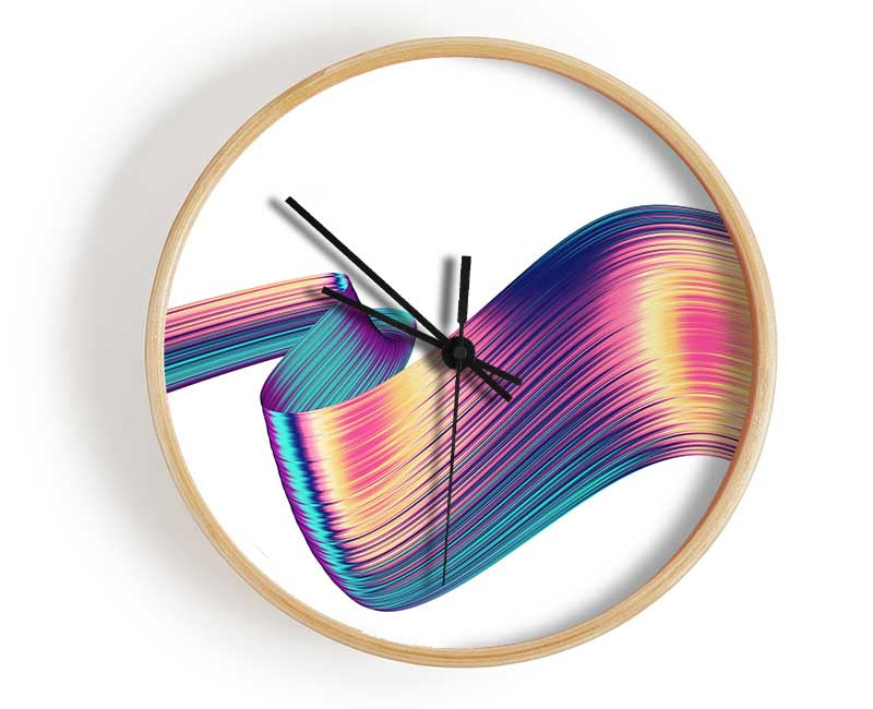 Colour ribbon moving Clock - Wallart-Direct UK