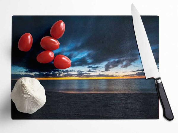 Dark night coast Glass Chopping Board