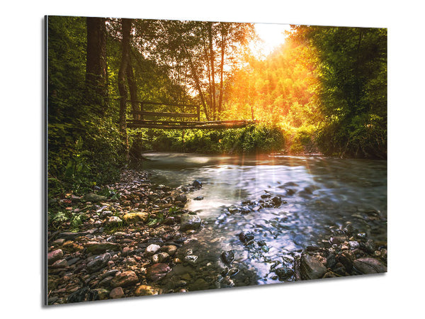 Handmade bridge in the woodlands