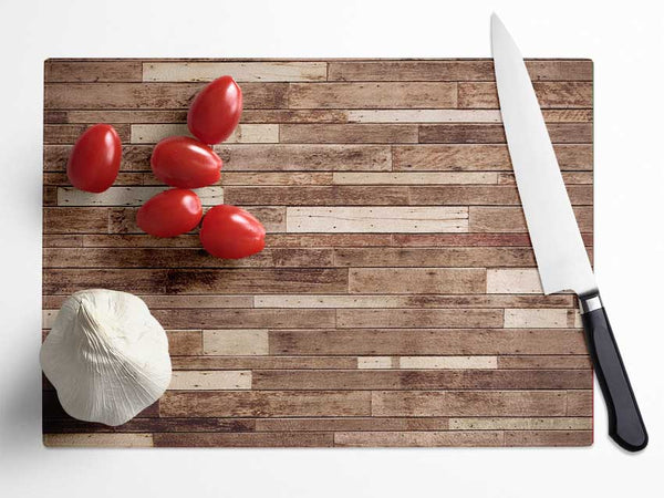 Planks of Horizontal wood Glass Chopping Board