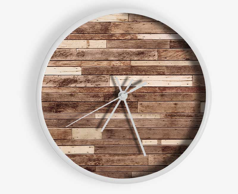 Planks of Horizontal wood Clock - Wallart-Direct UK