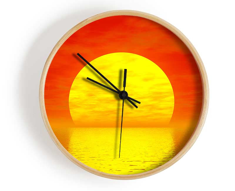 Glorious Orange sunset Clock - Wallart-Direct UK