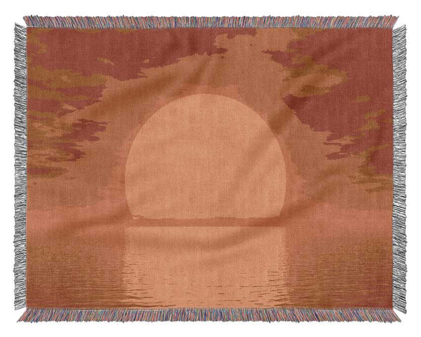 Glorious Orange sunset Woven Blanket