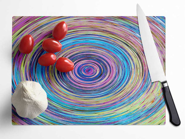 Circular colour ripples Glass Chopping Board