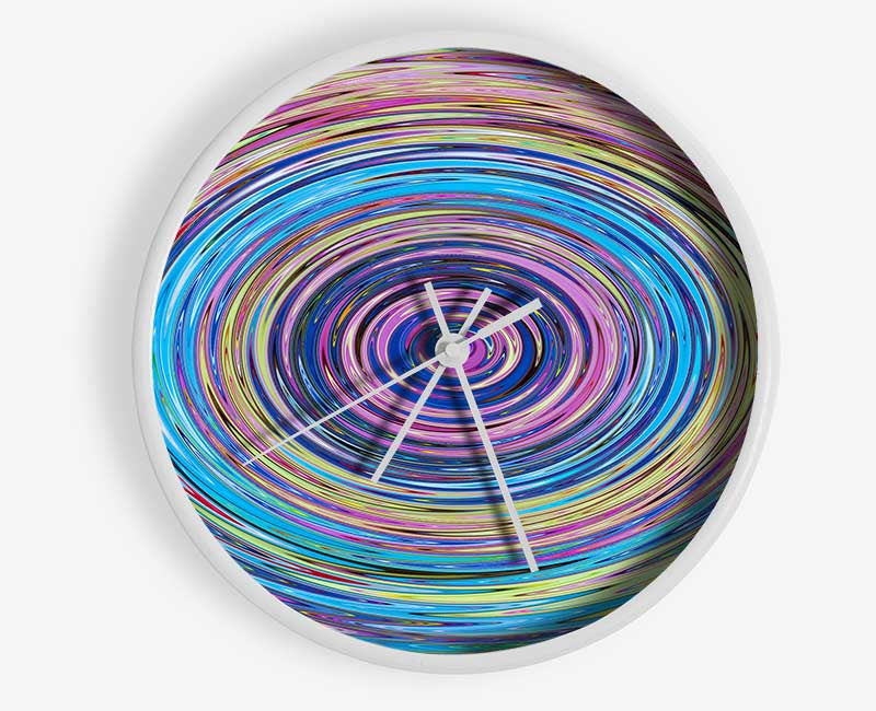 Circular colour ripples Clock - Wallart-Direct UK