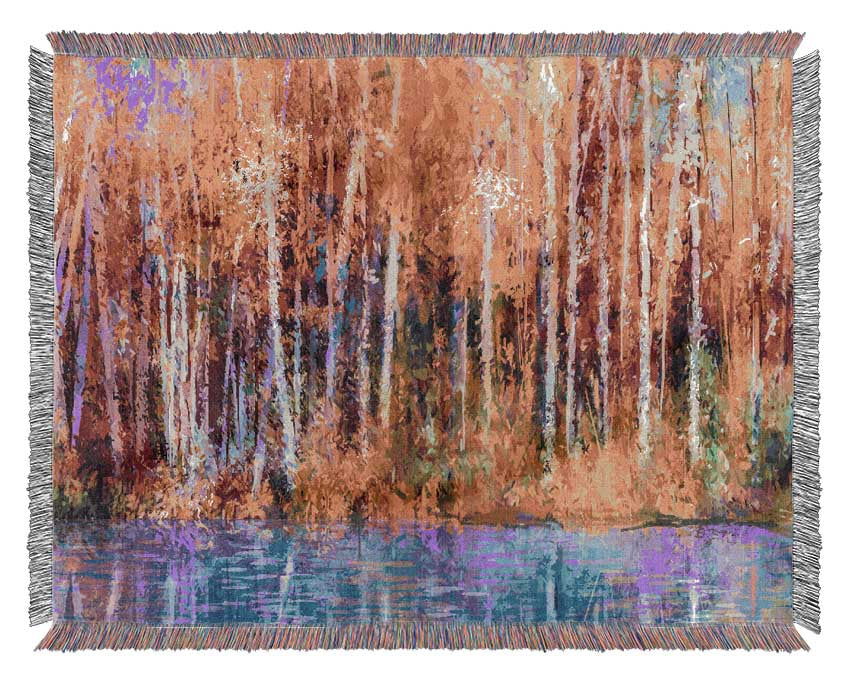 Abstract forest colour strokes Woven Blanket