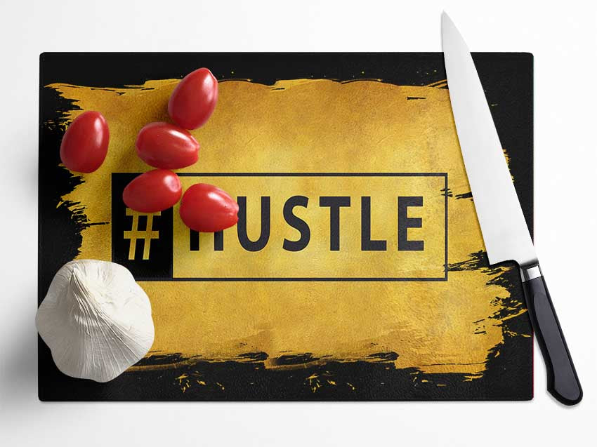 Hashtag Hustle Glass Chopping Board