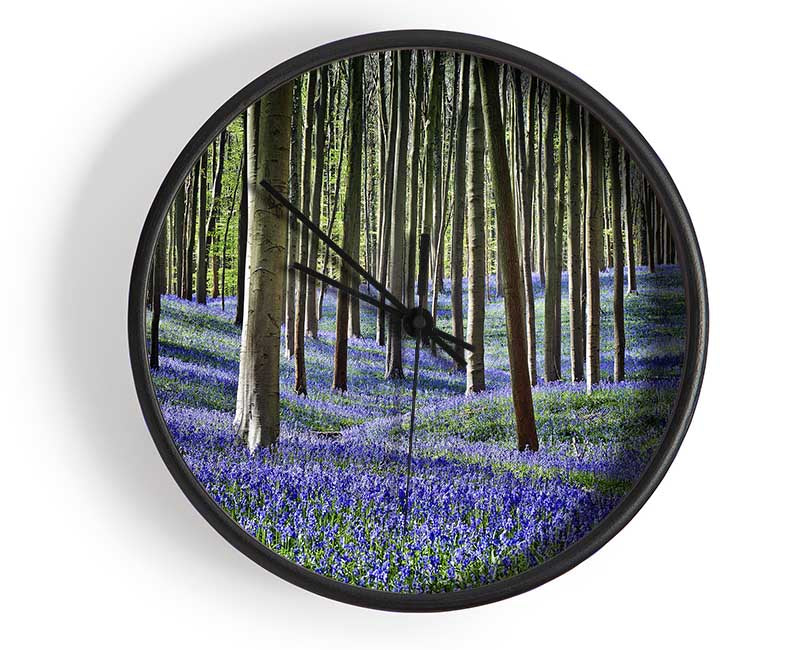 Stunning beautiful lilac woodland walk Clock - Wallart-Direct UK