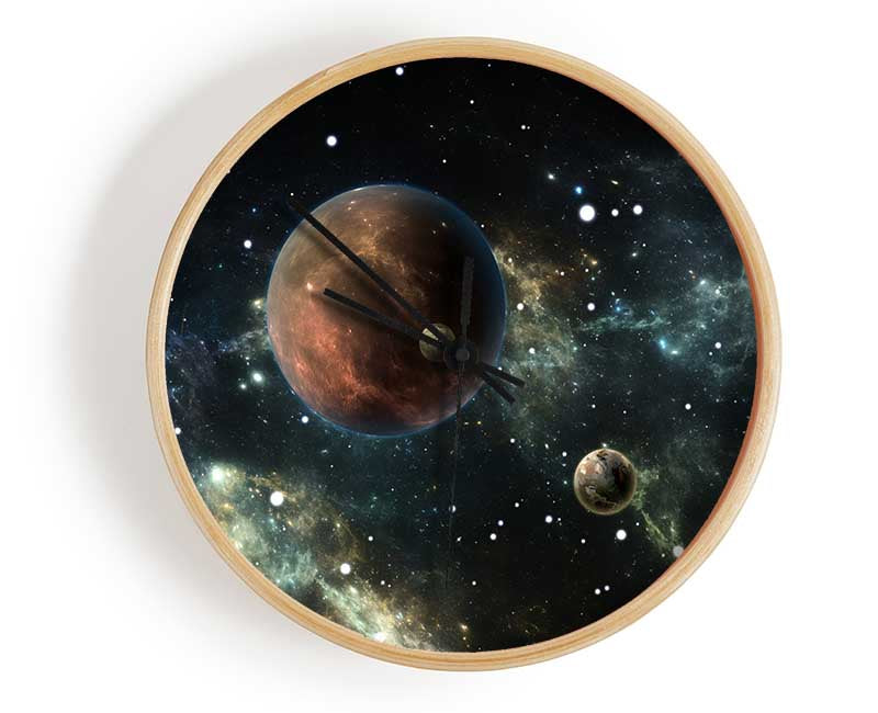 Planets in the dark skies Clock - Wallart-Direct UK