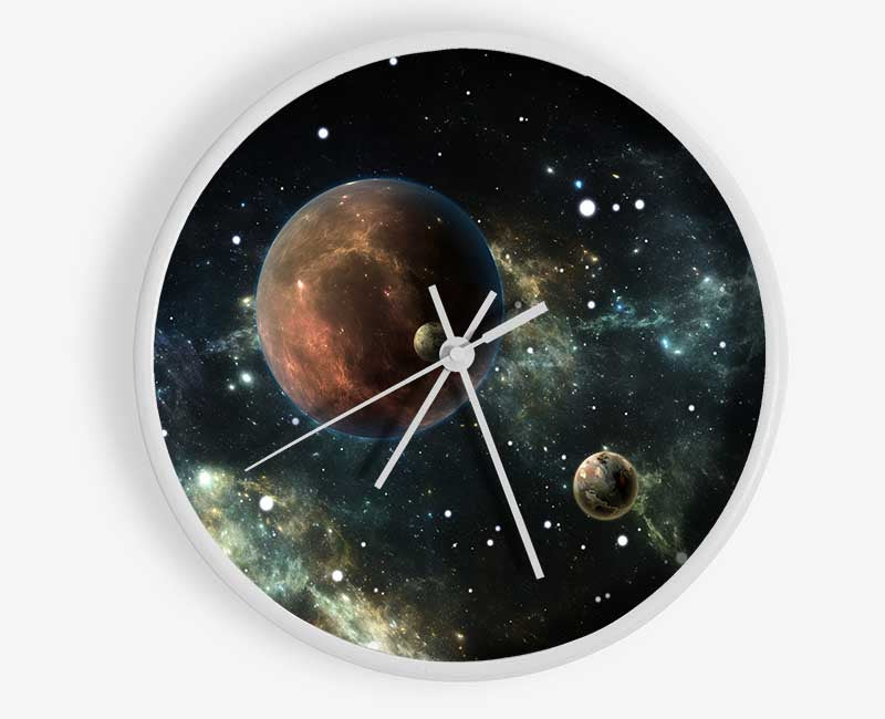 Planets in the dark skies Clock - Wallart-Direct UK