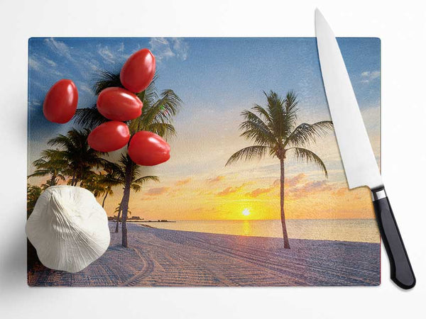 Sandy paradise heaven Glass Chopping Board