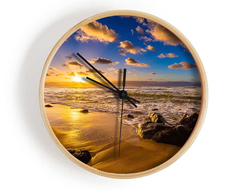 Heavenly Skies off the beach Clock - Wallart-Direct UK