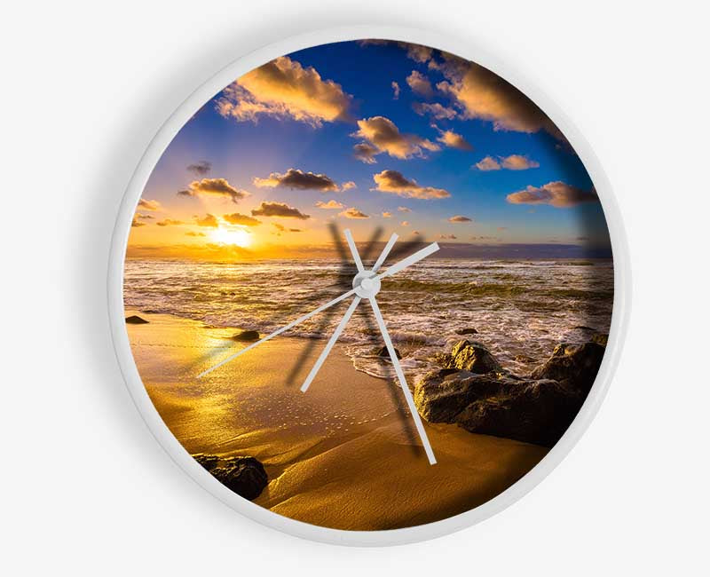 Heavenly Skies off the beach Clock - Wallart-Direct UK