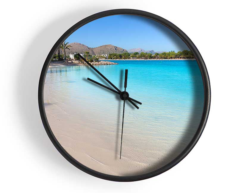 Sunset beach resort Clock - Wallart-Direct UK