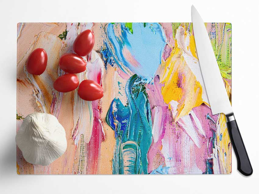 Paint heavy textures Glass Chopping Board