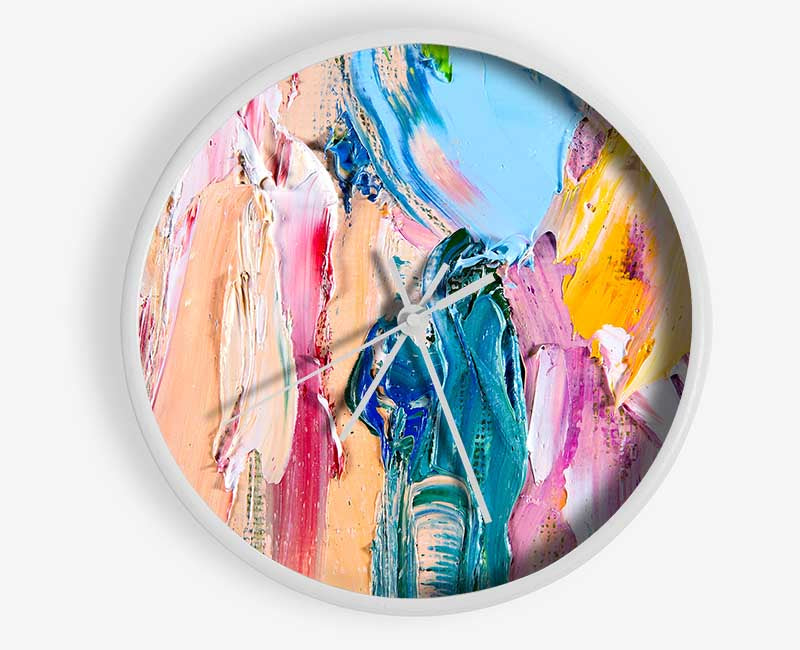 Paint heavy textures Clock - Wallart-Direct UK