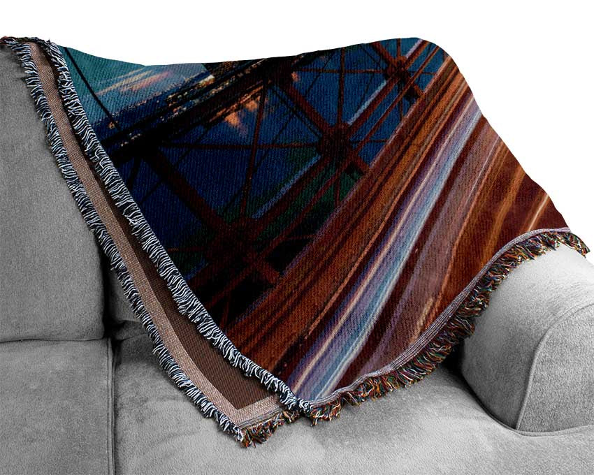 New York Structure at night Woven Blanket