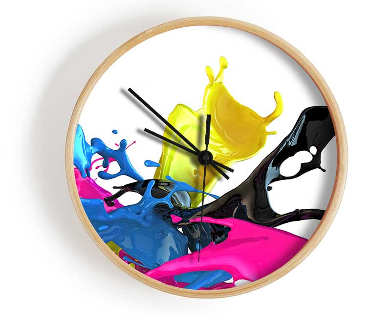 Funky colour splash Clock - Wallart-Direct UK