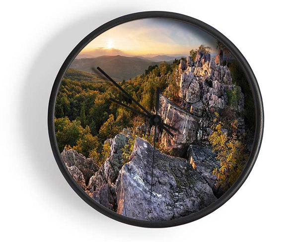 Rocky forest mountain Clock - Wallart-Direct UK