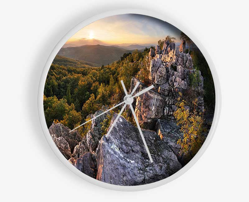 Rocky forest mountain Clock - Wallart-Direct UK