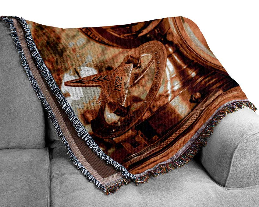 Magnifying vintage objects Woven Blanket