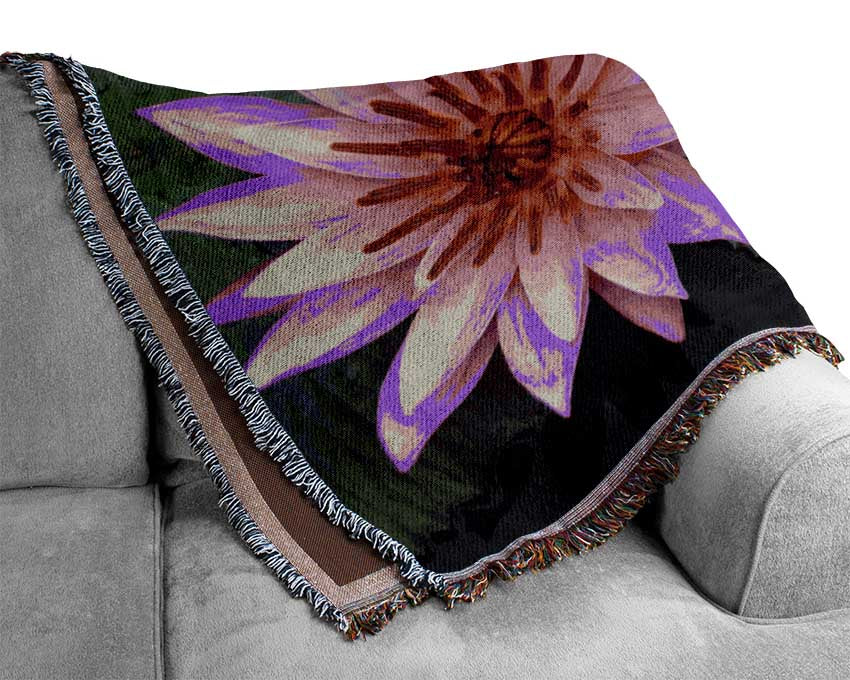 Pink flowers in the lake Woven Blanket