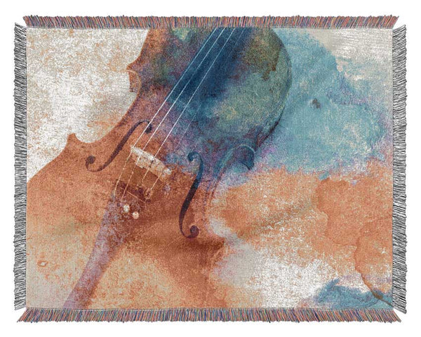 Water colour splash violin Woven Blanket