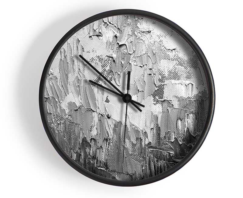 Black and white acrylic textures Clock - Wallart-Direct UK