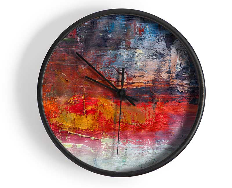 textured Paints colours and darks Clock - Wallart-Direct UK