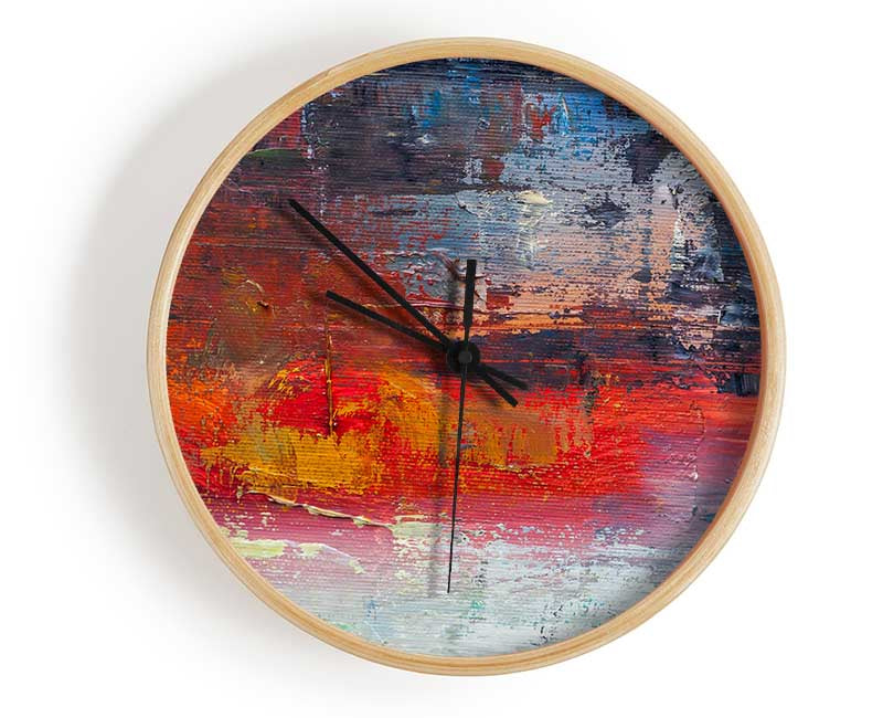 textured Paints colours and darks Clock - Wallart-Direct UK