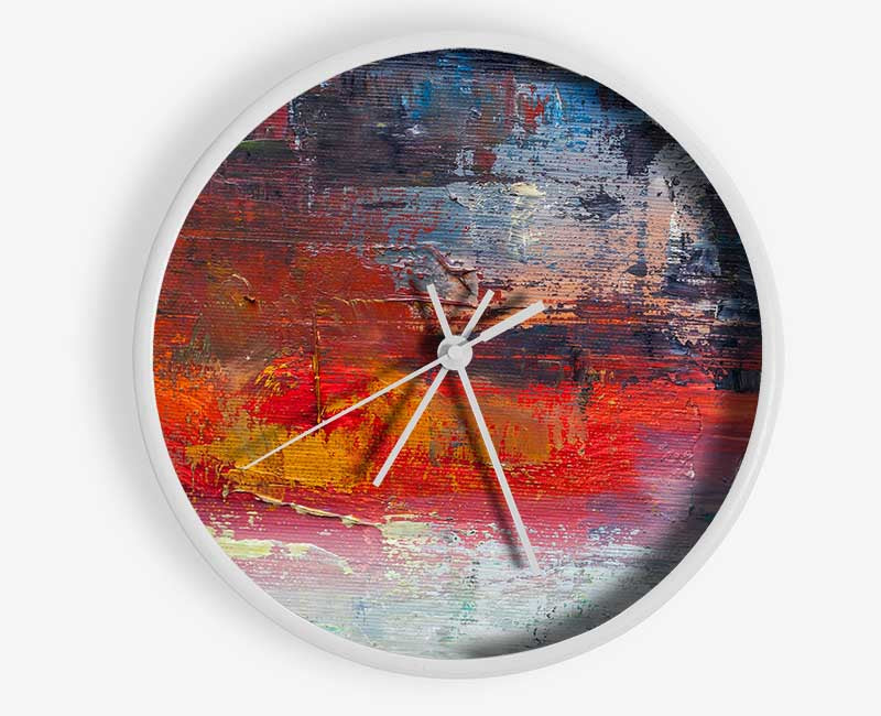 textured Paints colours and darks Clock - Wallart-Direct UK