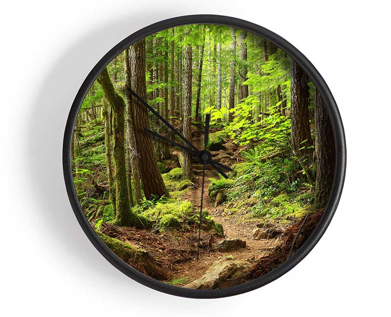 Green up hill forest walk Clock - Wallart-Direct UK