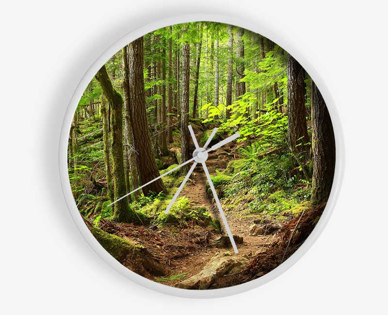 Green up hill forest walk Clock - Wallart-Direct UK