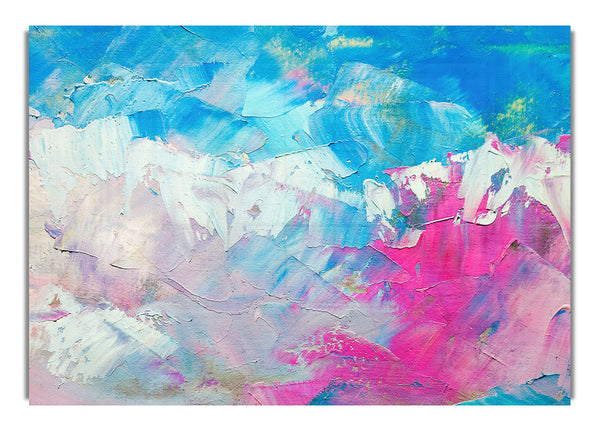 Pink and blue paint strokes