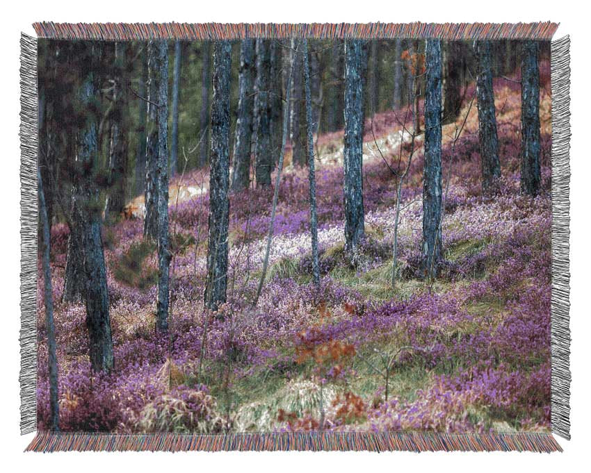 Downhill woodlands Woven Blanket