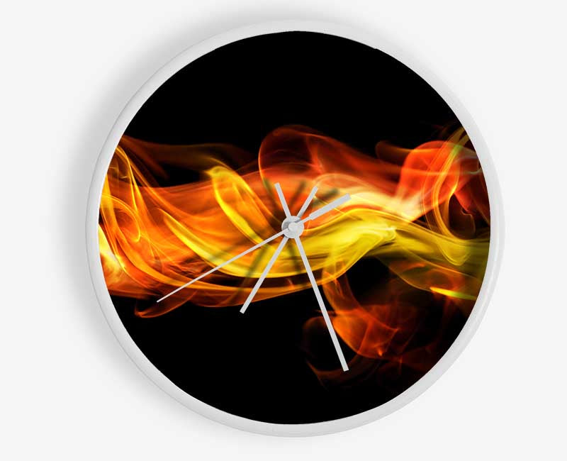 Fire smoke orange Clock - Wallart-Direct UK