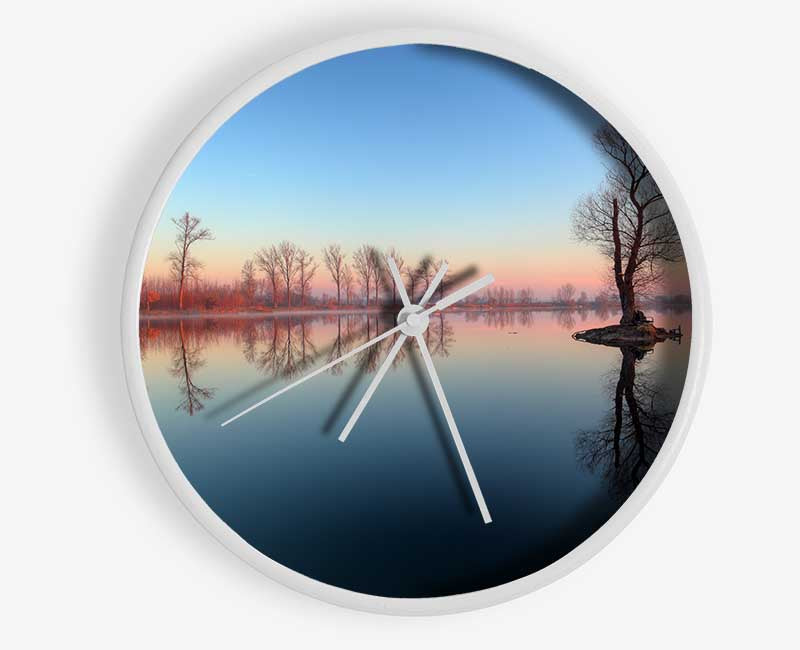 Ice cold trees in the river Clock - Wallart-Direct UK