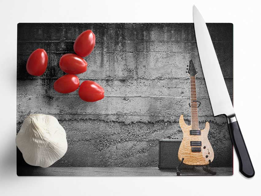 Metal guitar grunge Glass Chopping Board