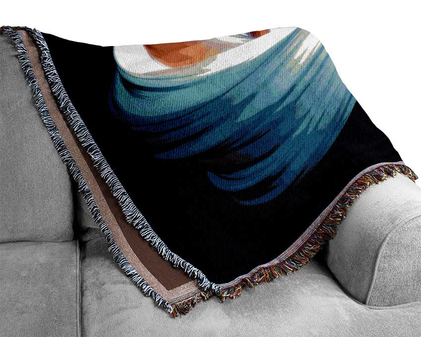 swirling jet of colours Woven Blanket