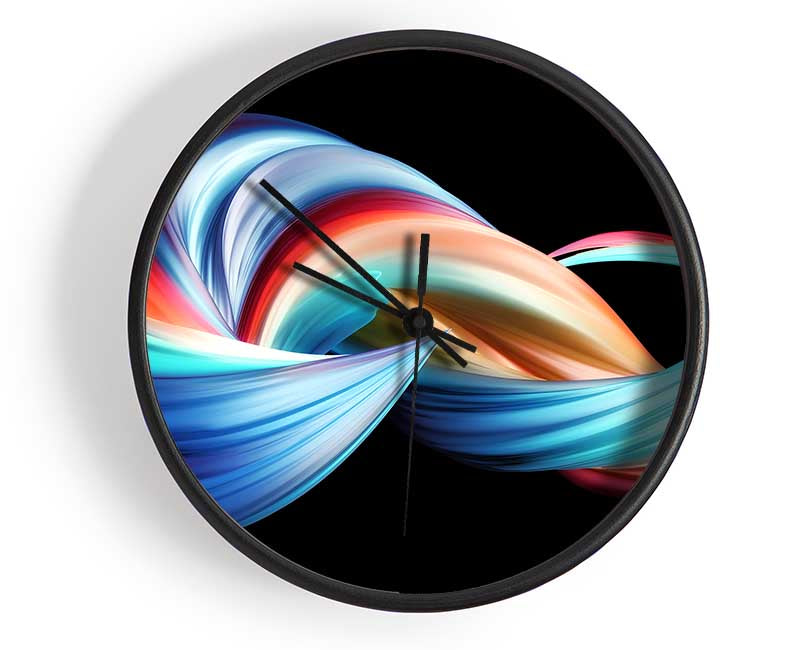 swirling jet of colours Clock - Wallart-Direct UK