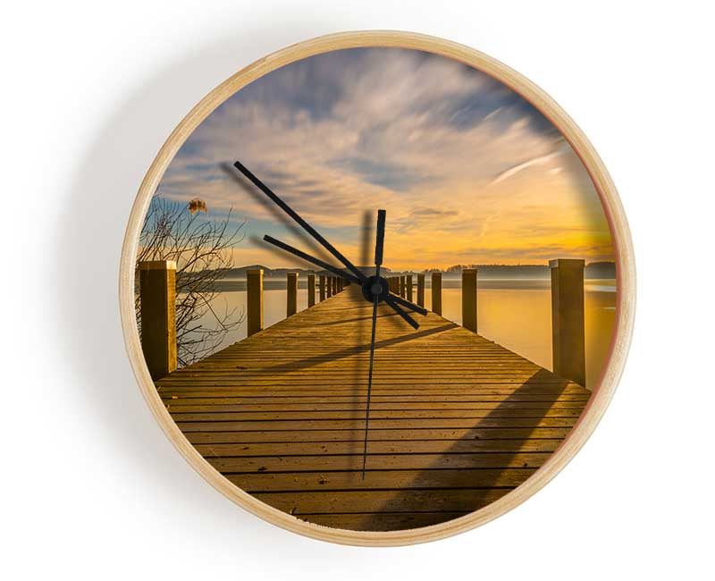 Walkway to the lake Clock - Wallart-Direct UK