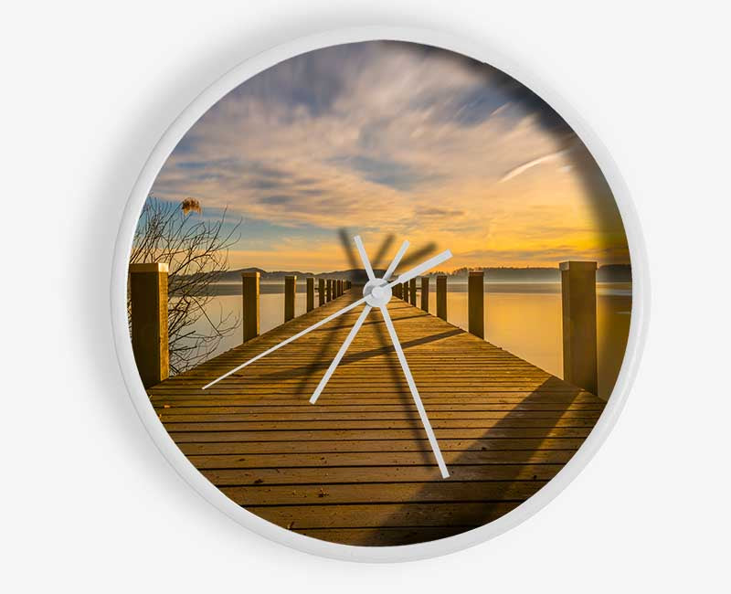 Walkway to the lake Clock - Wallart-Direct UK