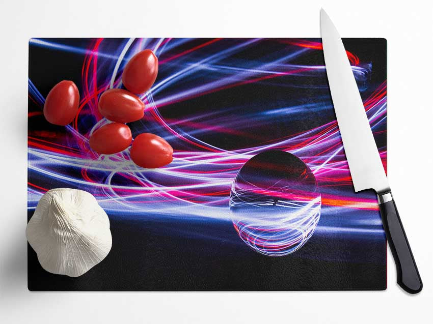 Light painting orb Glass Chopping Board