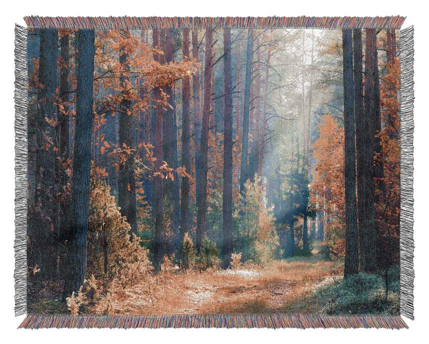 Forest of tall trees Woven Blanket