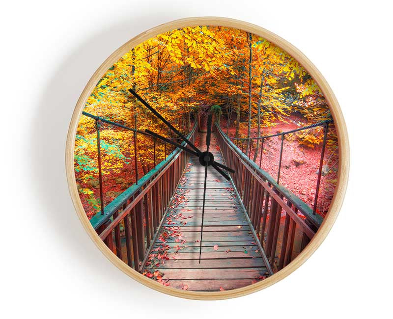 The rope bridge through the forest Clock - Wallart-Direct UK