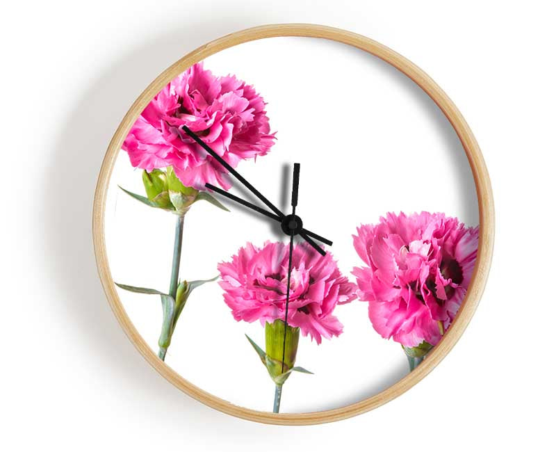 Pink flowers standing up Clock - Wallart-Direct UK