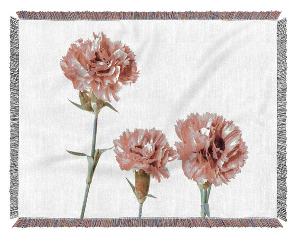 Pink flowers standing up Woven Blanket