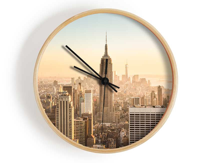 New york skyline in the day Clock - Wallart-Direct UK