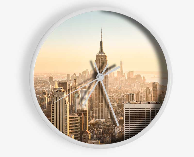 New york skyline in the day Clock - Wallart-Direct UK